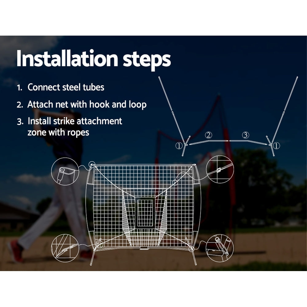 Everfit Portable Baseball Training Net Stand Softball Practice Sports Tennis freeshipping - Awezingly