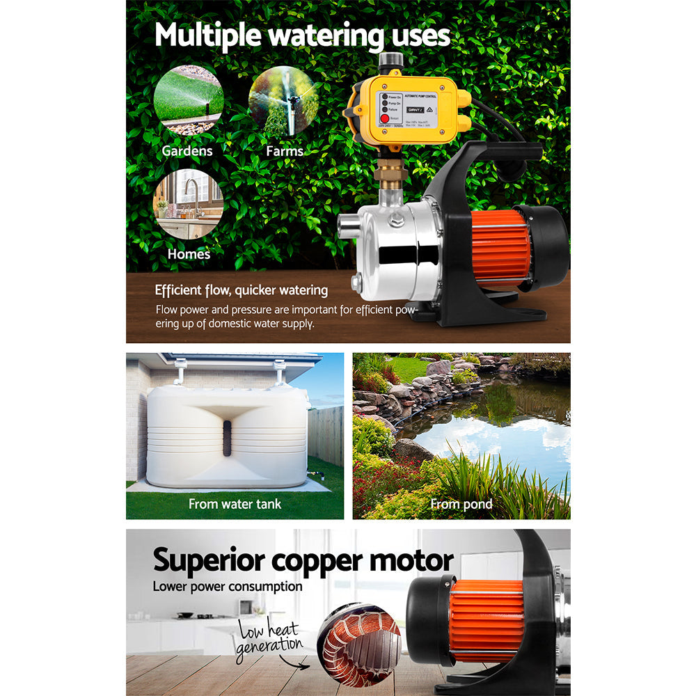 Giantz 1500W High Pressure Garden Water Pump with Auto Controller Giantz