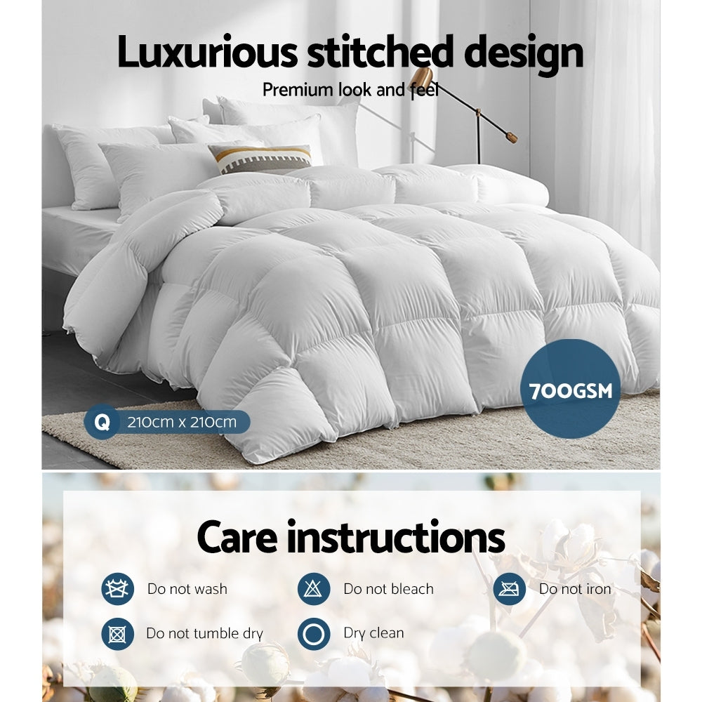 Giselle Duck Down Feather Quilt 700GSM Blanket Duvet Cover Doona Winter Queen freeshipping - Awezingly