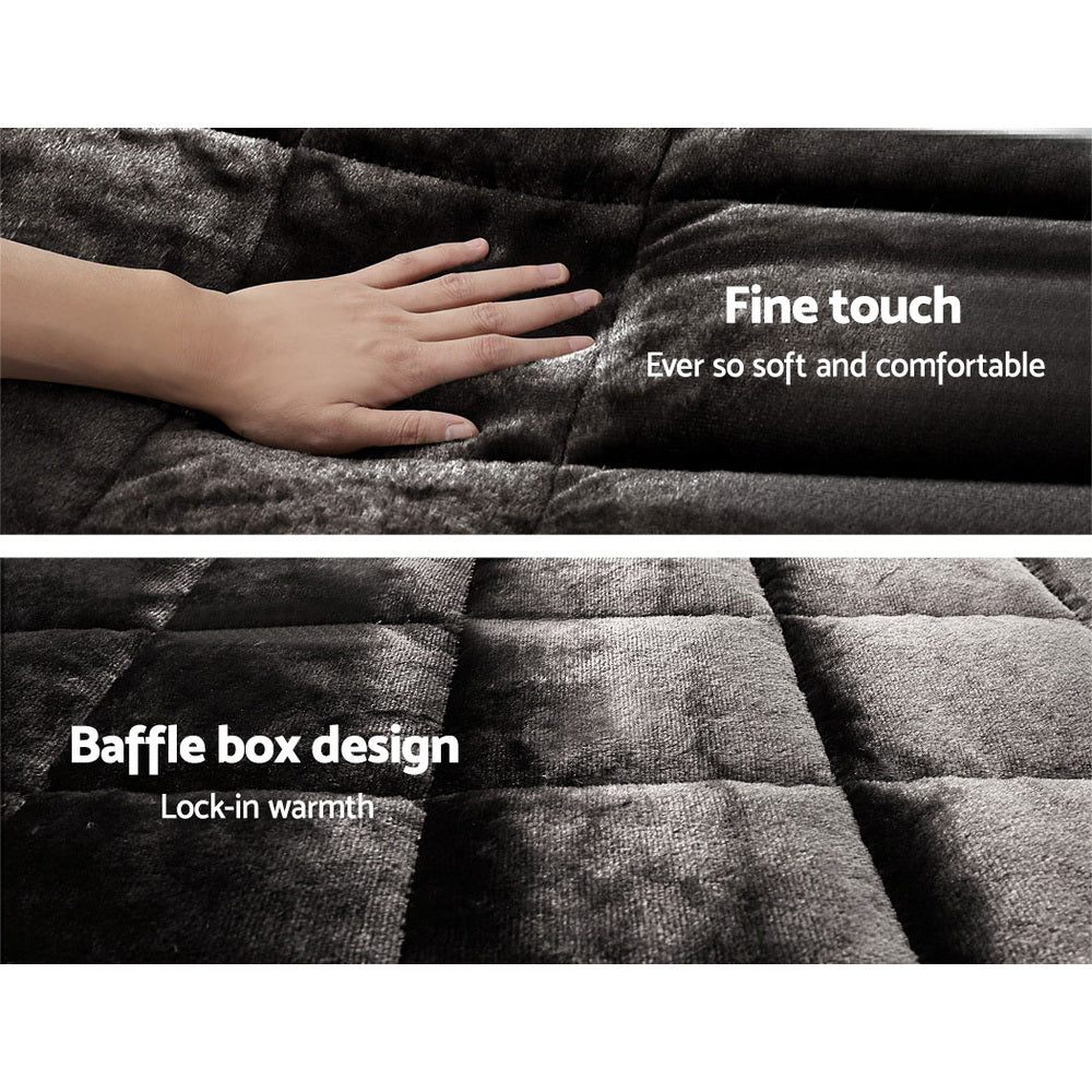 Giselle Bedding Faux Mink Quilt King Size Charcoal Giselle Bedding
