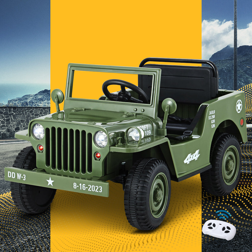 Rigo Kids Ride On Car Off Road Military Toy Cars 12V Olive RIGO