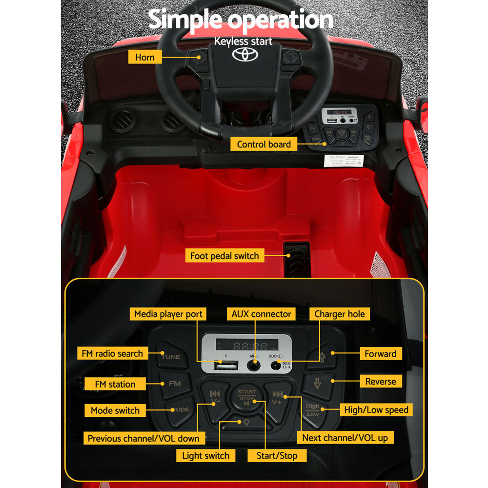 Toyota Ride On Car Kids Electric Toy Cars Tacoma Off Road Jeep 12V Battery Red Does not apply