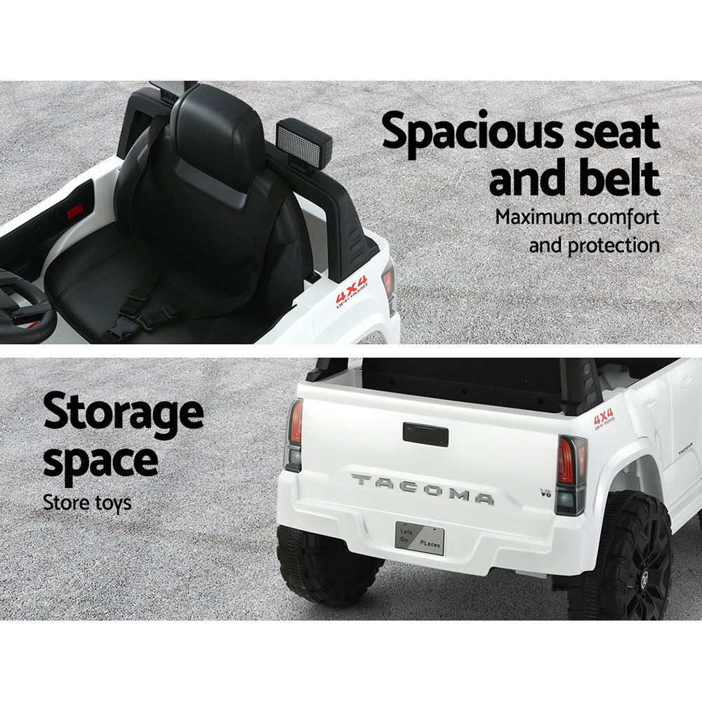 Toyota Ride On Car Kids Electric Toy Cars Tacoma Off Road Jeep 12V Battery White RIGO