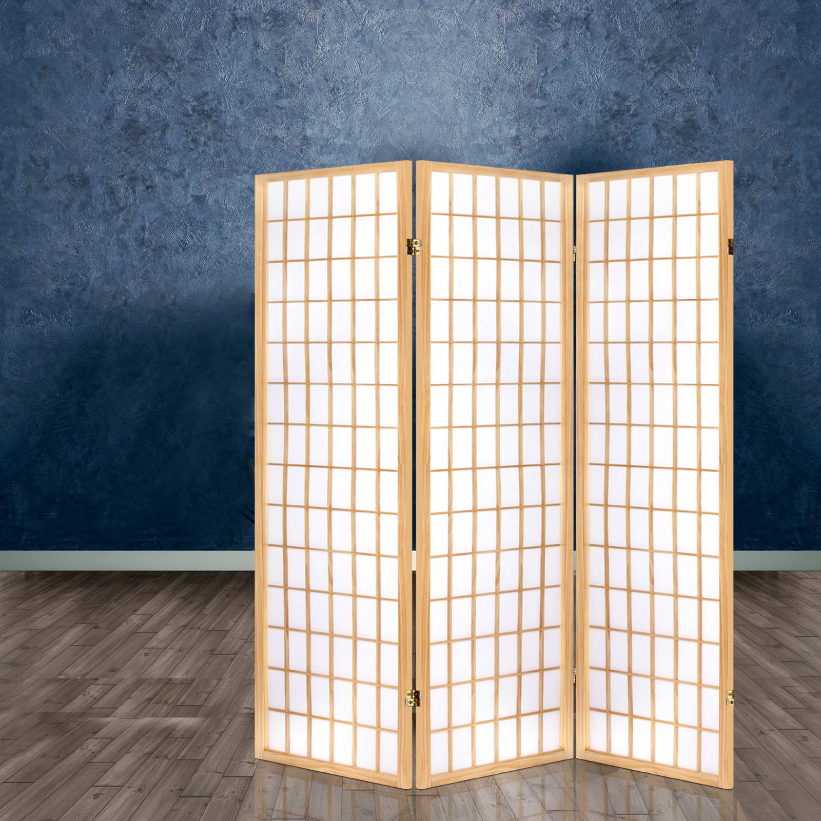 Artiss Room Divider Screen Wood Timber Dividers Fold Stand Wide Beige 3 Panel Artiss