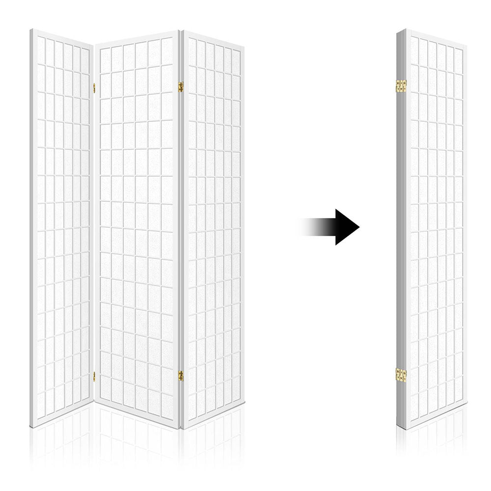 Artiss Room Divider Screen Wood Timber Dividers Fold Stand Wide White 3 Panel Artiss