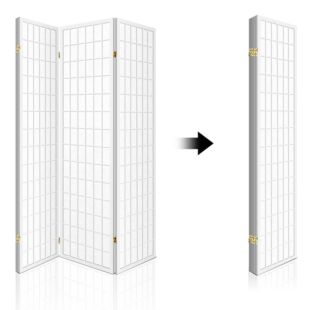 Artiss Room Divider Screen Wood Timber Dividers Fold Stand Wide White 4 Panel Artiss