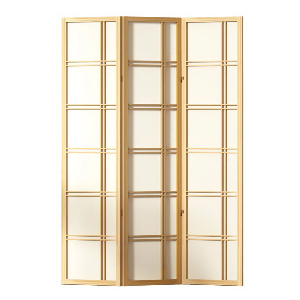 Artiss Room Divider Screen Privacy Wood Dividers Stand 3 Panel Nova Natural Artiss