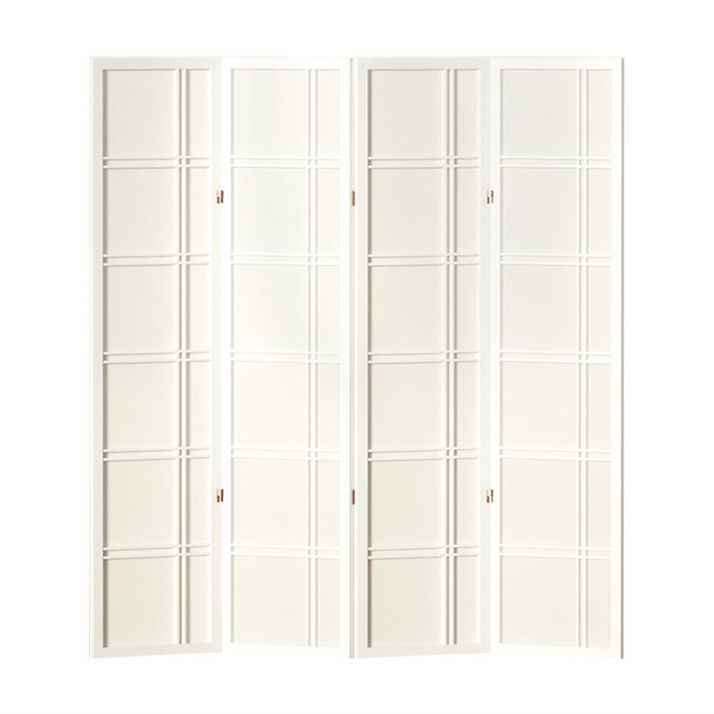 Artiss Room Divider Screen Privacy Wood Dividers Stand 4 Panel Nova White Artiss