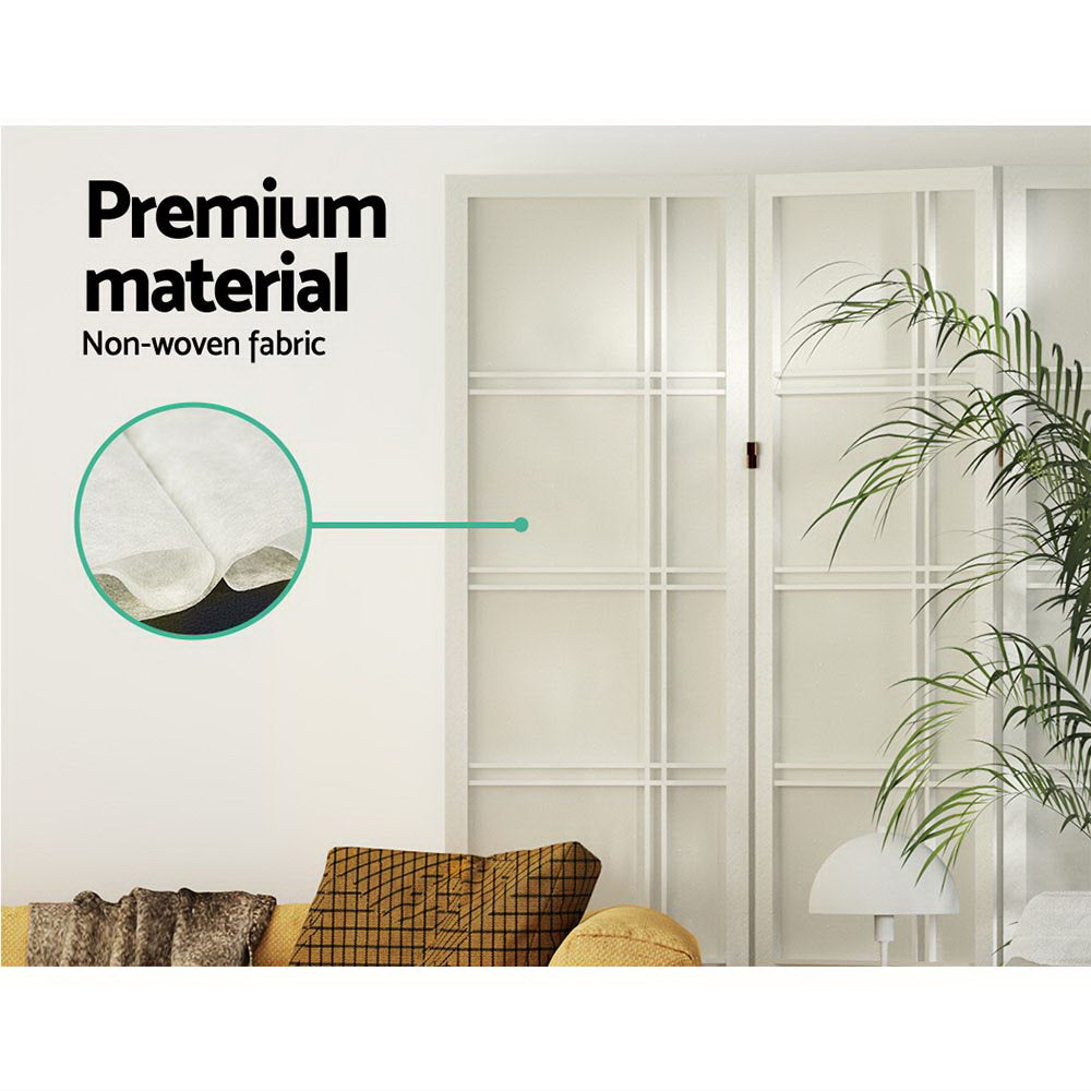 Artiss Room Divider Screen Privacy Wood Dividers Stand 4 Panel Nova White Artiss