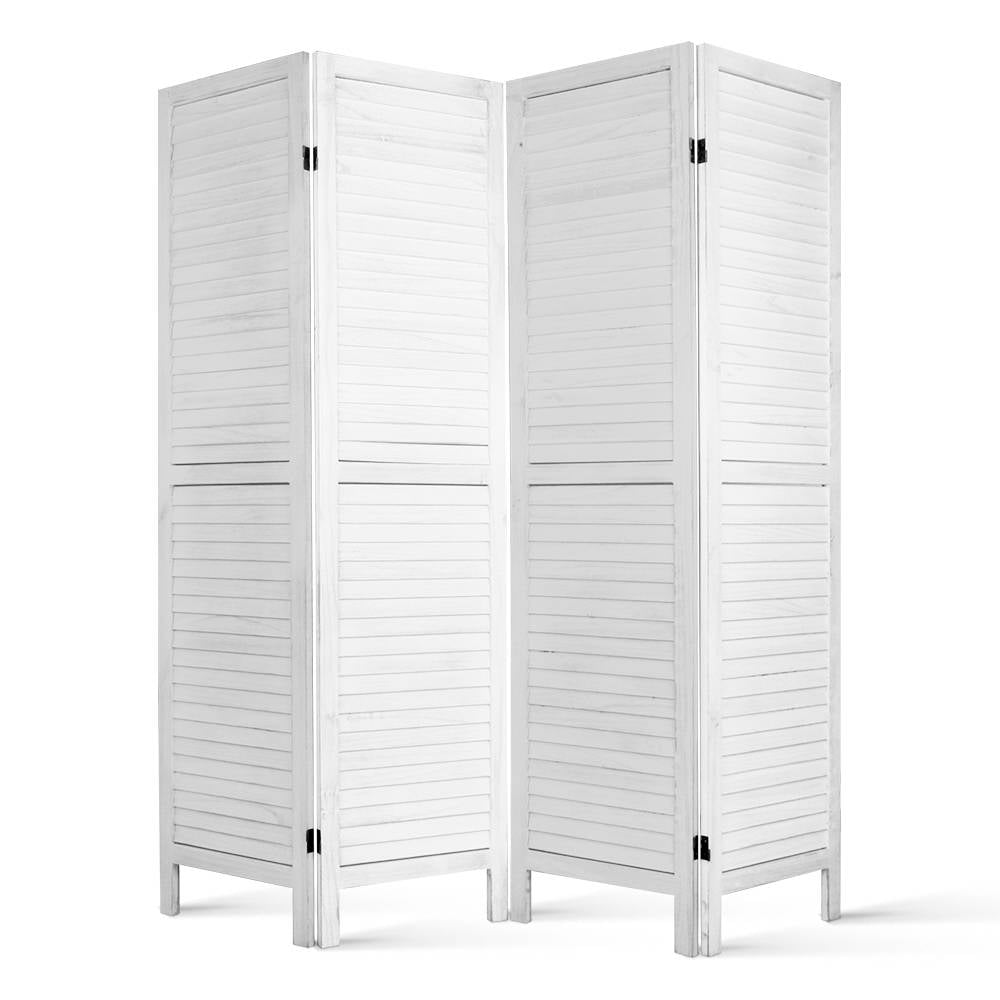Artiss 4 Panel Foldable Wooden Room Divider - White freeshipping - Awezingly