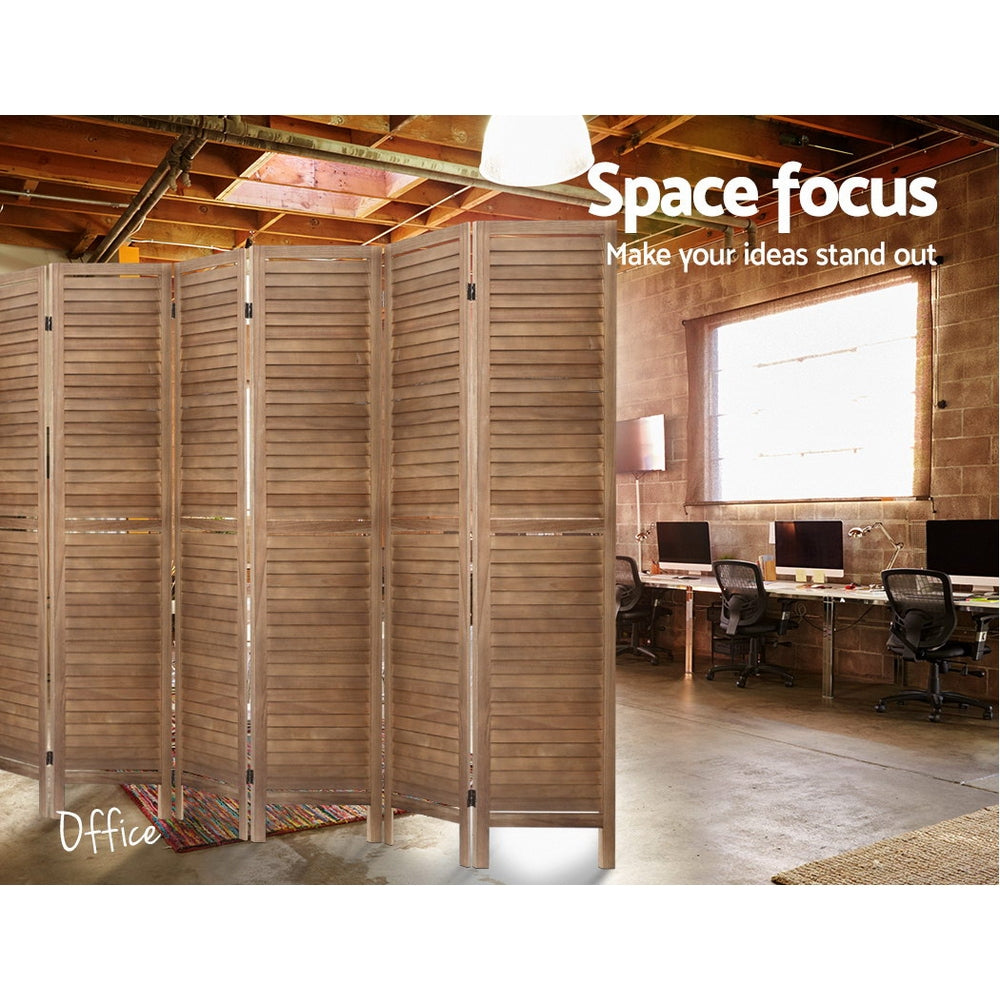 Artiss Room Divider Screen 8 Panel Privacy Wood Dividers Stand Bed Timber Brown freeshipping - Awezingly