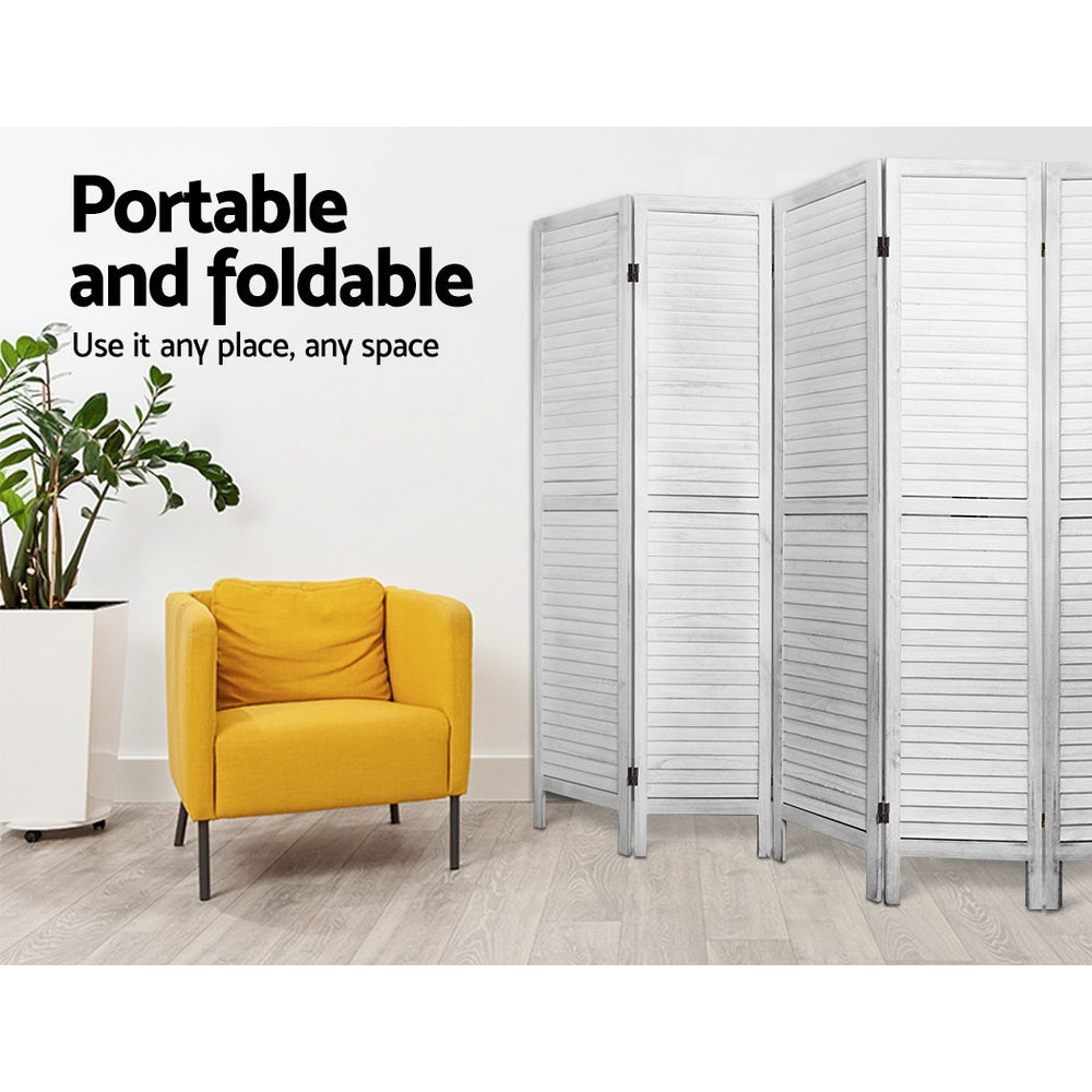 Artiss Room Divider Screen 8 Panel Privacy Wood Dividers Stand Bed Timber White freeshipping - Awezingly