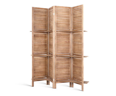 Artiss Room Divider Privacy Screen Foldable Partition Stand 4 Panel Brown freeshipping - Awezingly