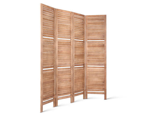 Artiss Room Divider Privacy Screen Foldable Partition Stand 4 Panel Brown freeshipping - Awezingly