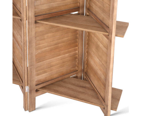 Artiss Room Divider Privacy Screen Foldable Partition Stand 4 Panel Brown freeshipping - Awezingly