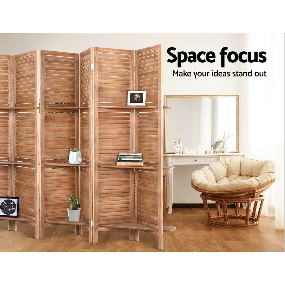 Artiss Room Divider Screen 8 Panel Privacy Dividers Shelf Wooden Timber Stand freeshipping - Awezingly