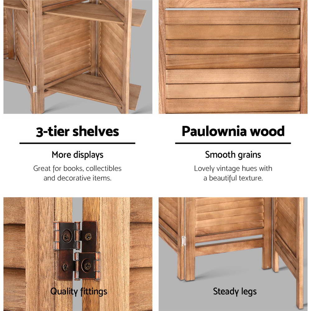 Artiss Room Divider Screen 8 Panel Privacy Dividers Shelf Wooden Timber Stand freeshipping - Awezingly
