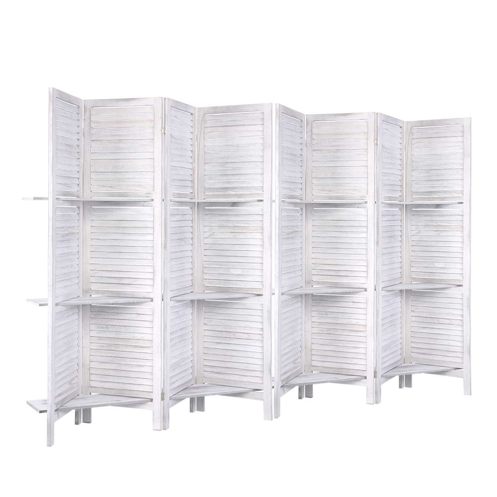 Artiss Room Divider Screen 8 Panel Privacy Foldable Dividers Timber Stand Shelf freeshipping - Awezingly