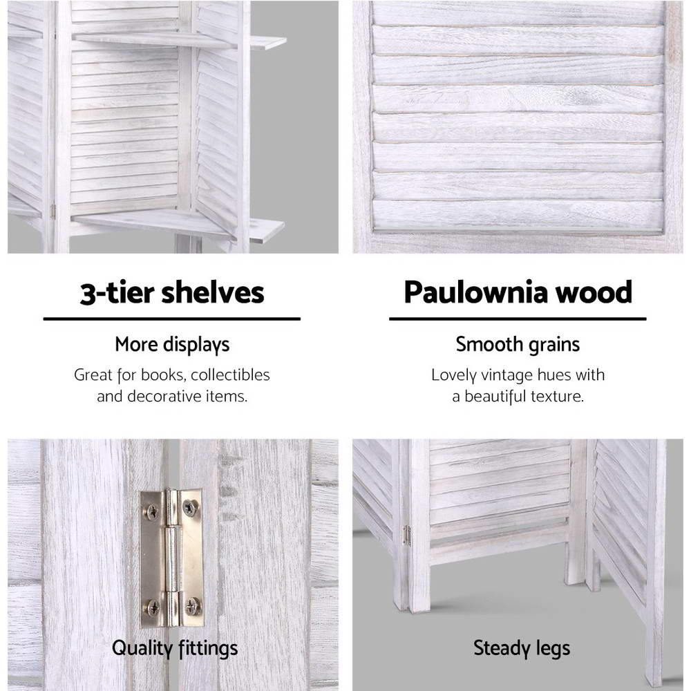 Artiss Room Divider Screen 8 Panel Privacy Foldable Dividers Timber Stand Shelf freeshipping - Awezingly