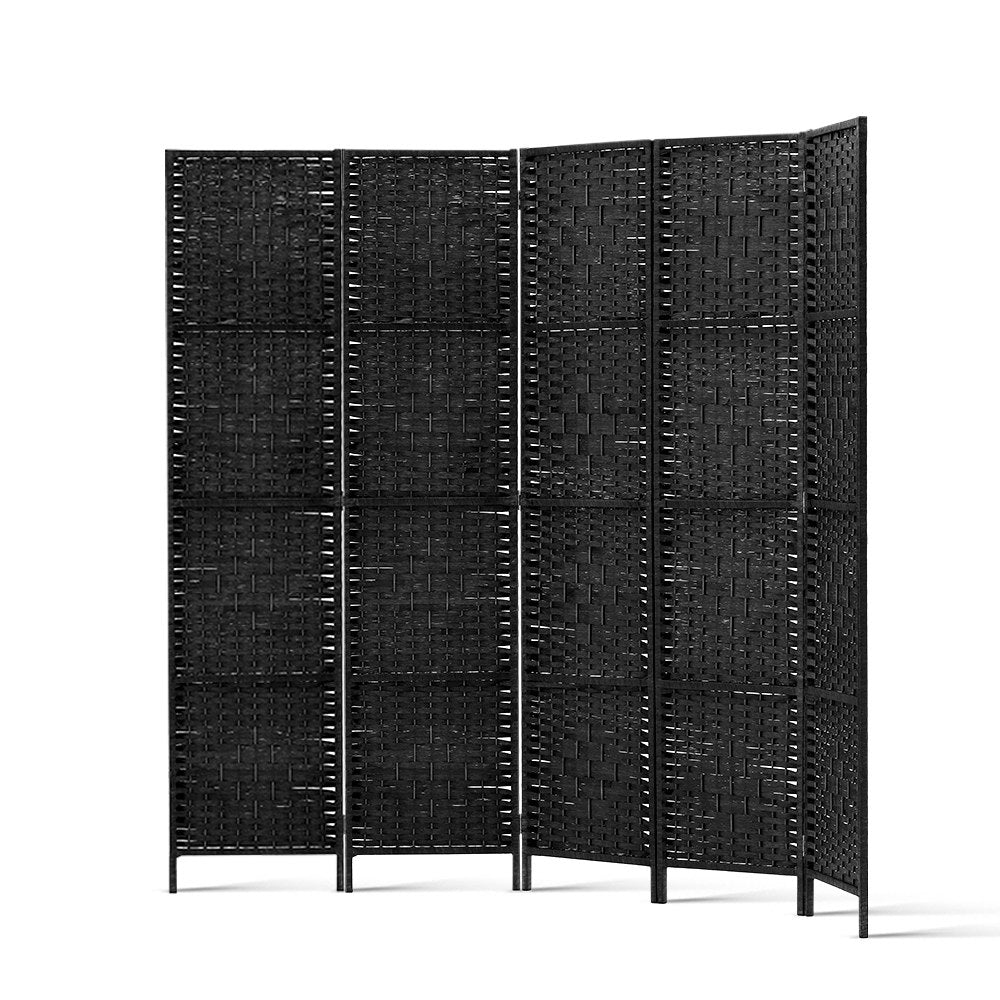 Artiss 4 Panel Room Divider Screen Privacy Timber Foldable Dividers Stand Black Artiss