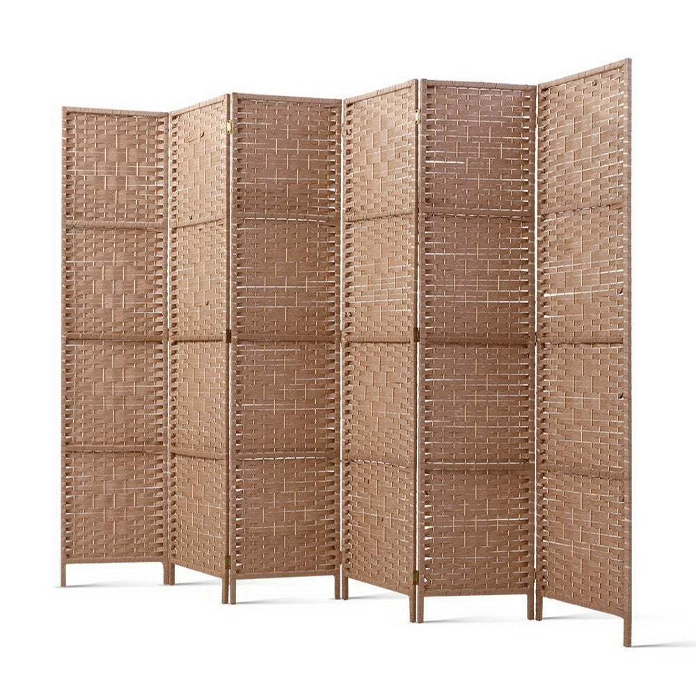 Artiss 6 Panel Room Divider Screen Privacy Rattan Timber Foldable Dividers Stand Hand Woven freeshipping - Awezingly