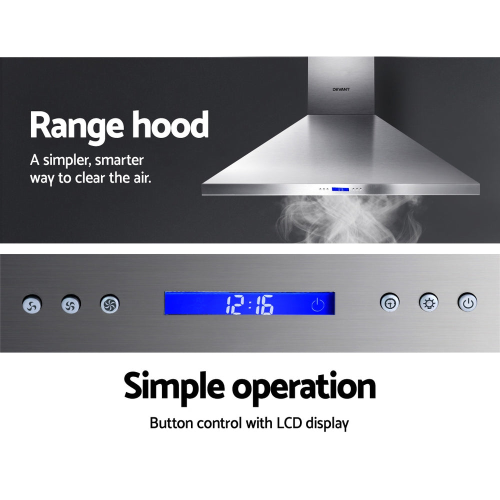 Devanti 1200mm Commercial BBQ Rangehood - Silver Devanti