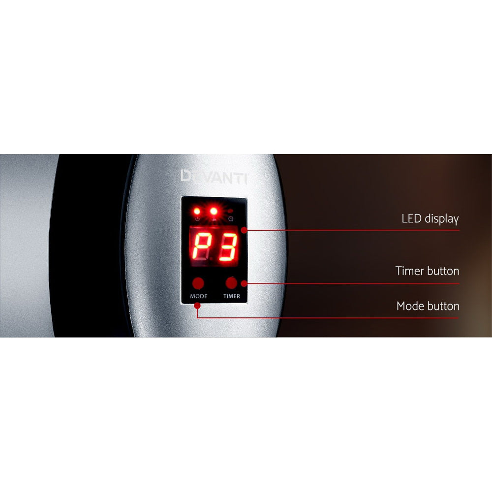 Devanti Electric Infrared Patio Heater Radiant Strip Remote Control 1500W Devanti