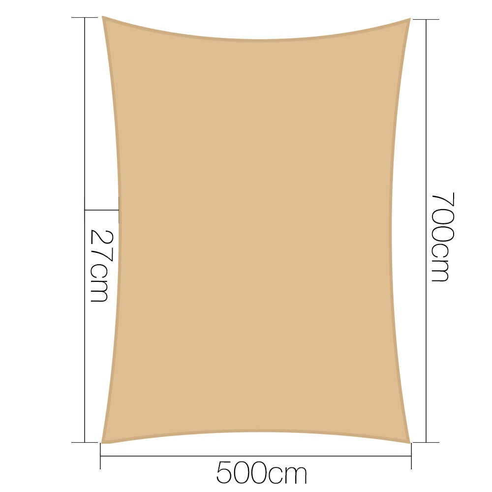 Instahut 280gsm 5x7m Sun Shade Sail Canopy Rectangle freeshipping - Awezingly