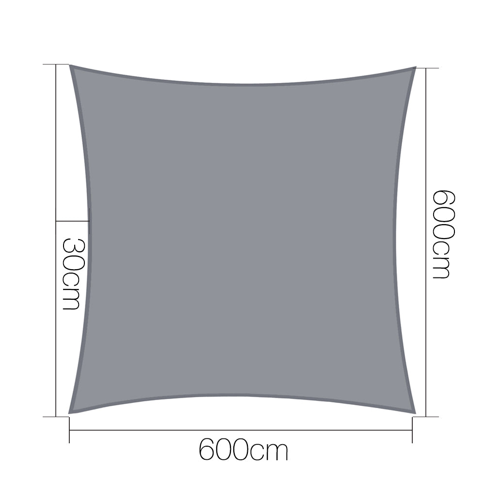 Instahut Sun Shade Sail Cloth Shadecloth Outdoor Canopy Square 280gsm 6x6m freeshipping - Awezingly