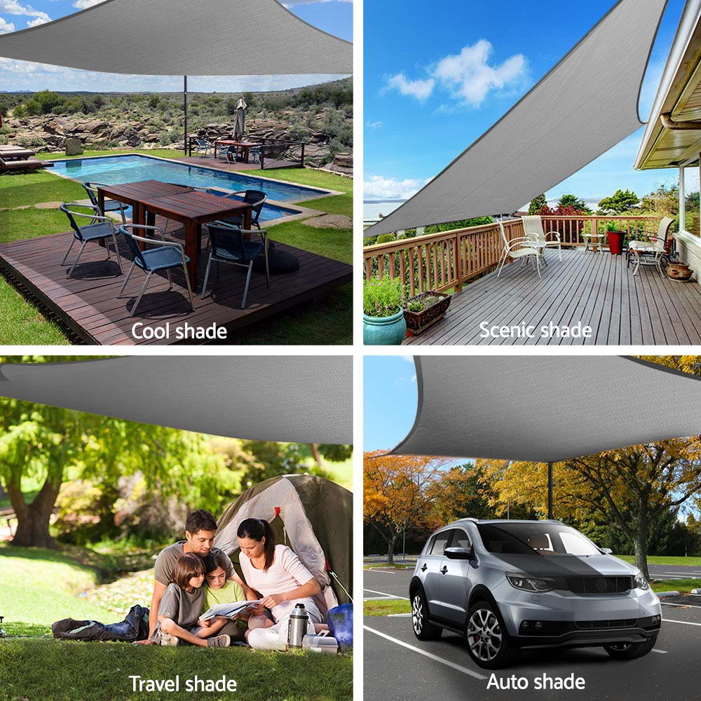 Instahut Sun Shade Sail Cloth Shadecloth Outdoor Canopy Square 280gsm 6x6m freeshipping - Awezingly