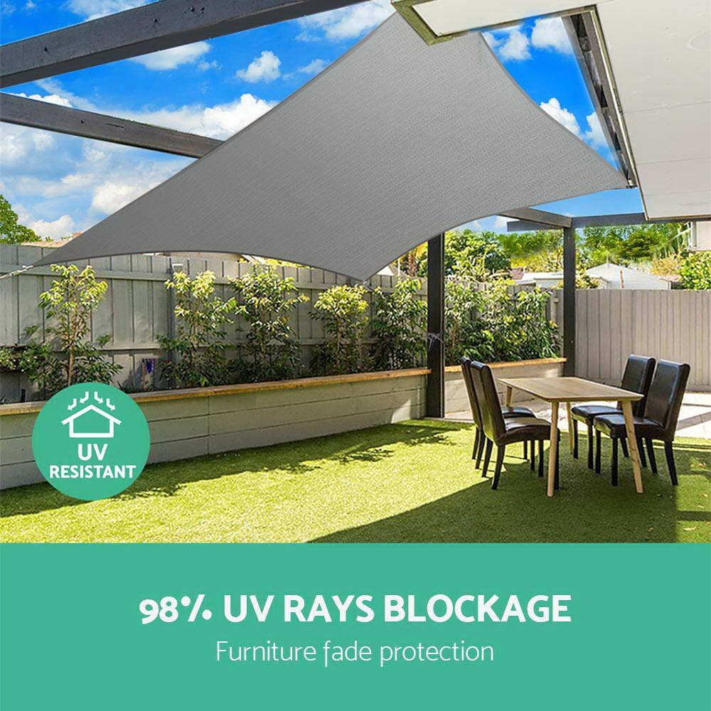 Instahut Sun Shade Sail Cloth Shadecloth Outdoor Canopy Square 280gsm 6x6m freeshipping - Awezingly