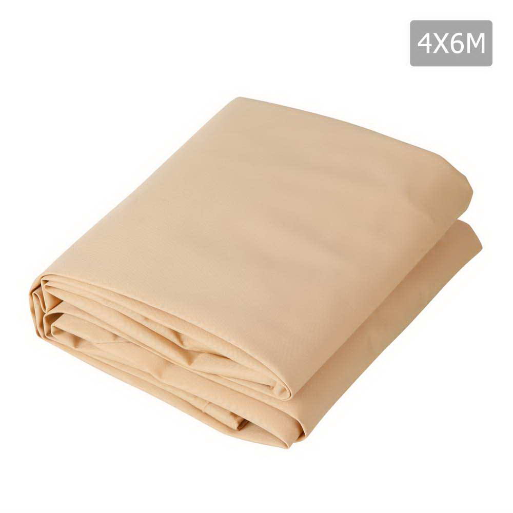 Instahut 4 x 6m Waterproof Rectangle Shade Sail Cloth - Sand Beige freeshipping - Awezingly