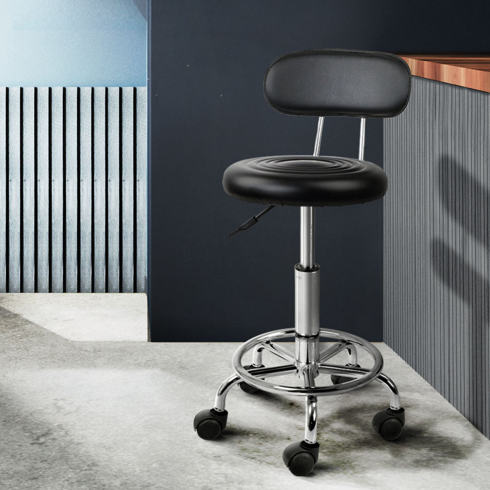 Artiss 2X Salon Stool Swivel Backrest Chair Barber Hairdressing Hydraulic Height Artiss