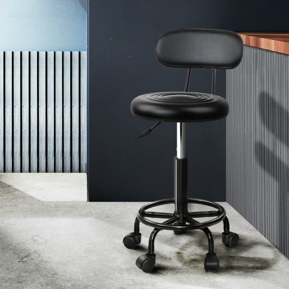Artiss 2X Salon Stool Swivel Backrest Chair Barber Hairdressing Hydraulic Lift Artiss