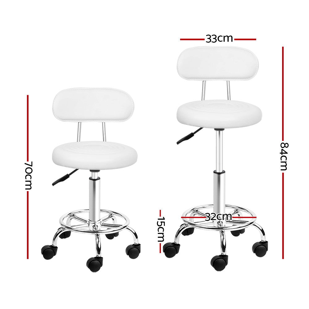 Artiss 2X Saddle Salon Stool Swivel Backrest Chair Barber Chair Hydraulic Lift Artiss