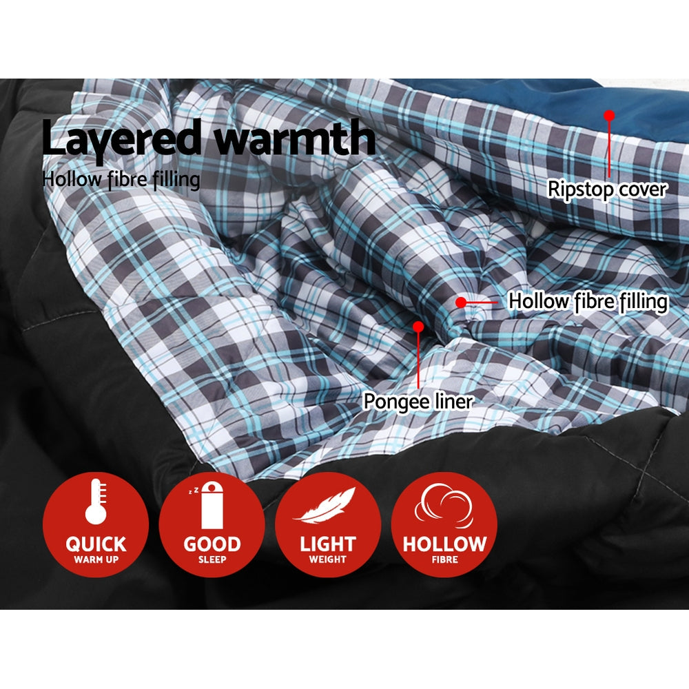 Weisshorn Sleeping Bag Camping Hiking Tent Outdoor Comfort 5 Degree Navy Weisshorn