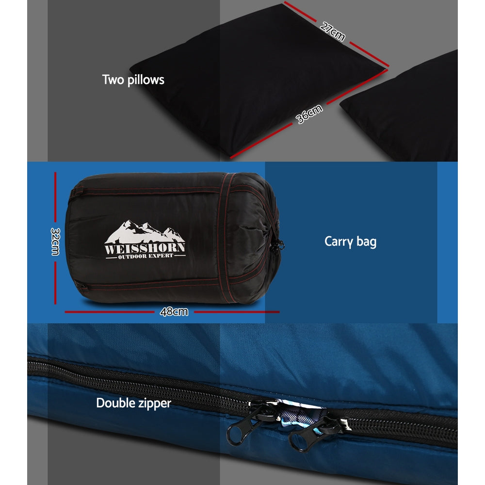 Weisshorn Sleeping Bag Camping Hiking Tent Outdoor Comfort 5 Degree Navy Weisshorn