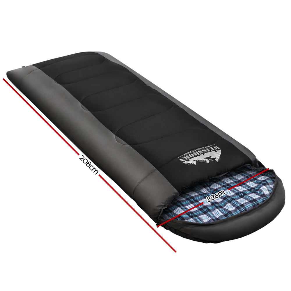 Weisshorn Sleeping Bag Bags Single Camping Hiking -20°C to 10°C Tent Winter Thermal Grey freeshipping - Awezingly