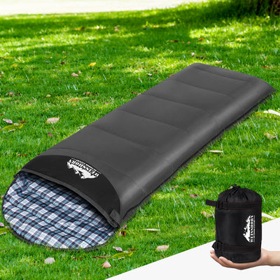 Weisshorn Sleeping Bag Single Camping Hiking Winter Thermal Grey