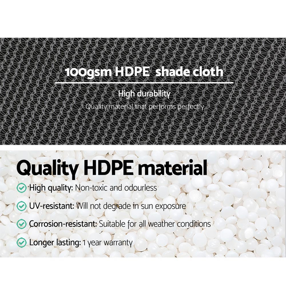 Instahut 3.66x10m 50% UV Shade Cloth Shadecloth Sail Garden Mesh Roll Outdoor White Instahut