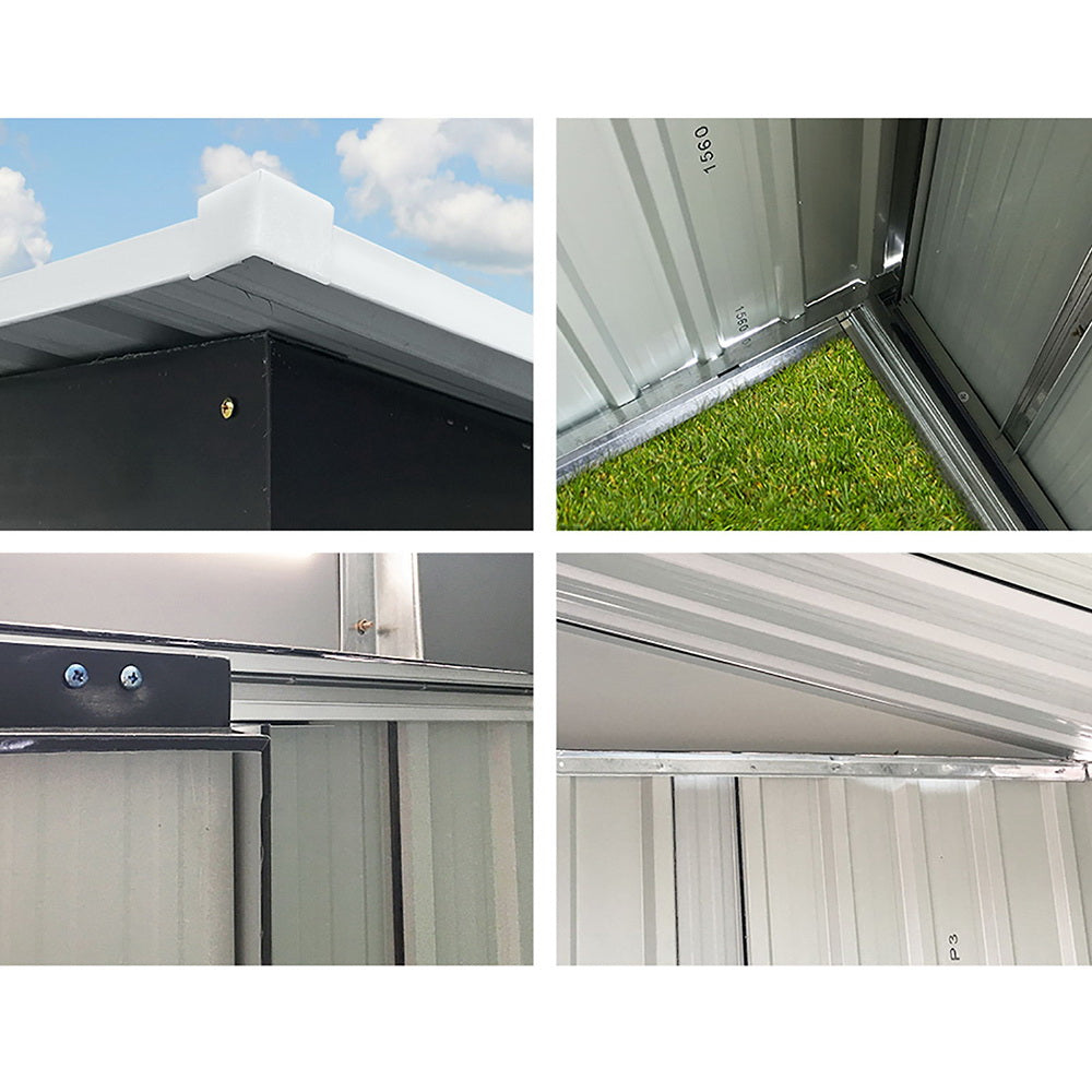 Giantz Garden Shed Outdoor Storage Sheds 2.6x3.9x2M Workshop Metal Base Grey Giantz