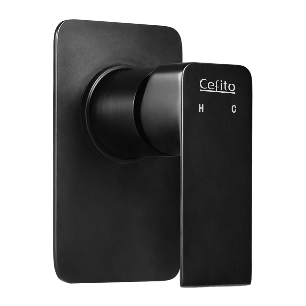 Cefito Bathroom Mixer Tap Faucet Rain Shower head Set Hot And Cold Diverter DIY Black Cefito