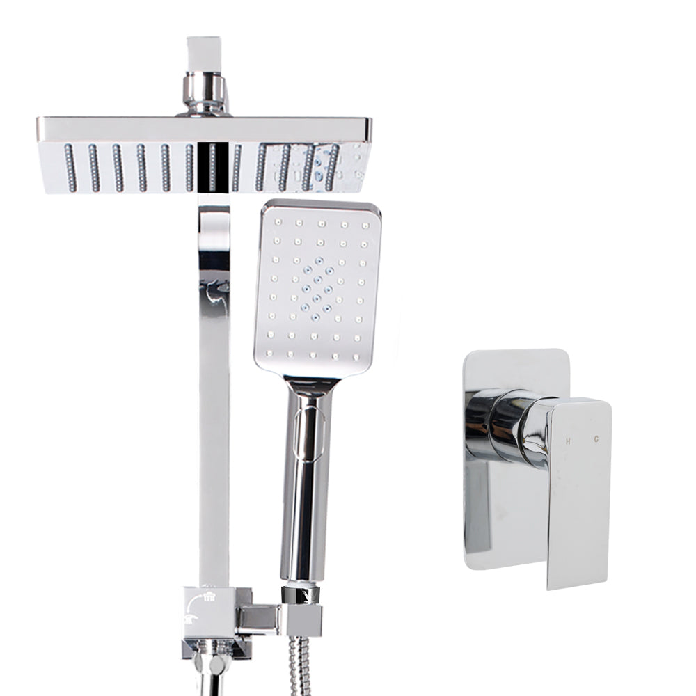 Cefito WELS 8'' Rain Shower Head Mixer Square Handheld High Pressure Wall Chrome Cefito
