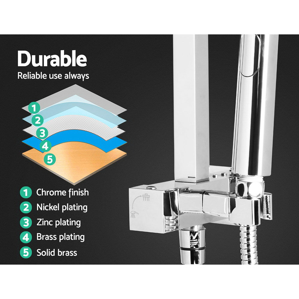 Cefito WELS 8'' Rain Shower Head Mixer Square Handheld High Pressure Wall Chrome Cefito