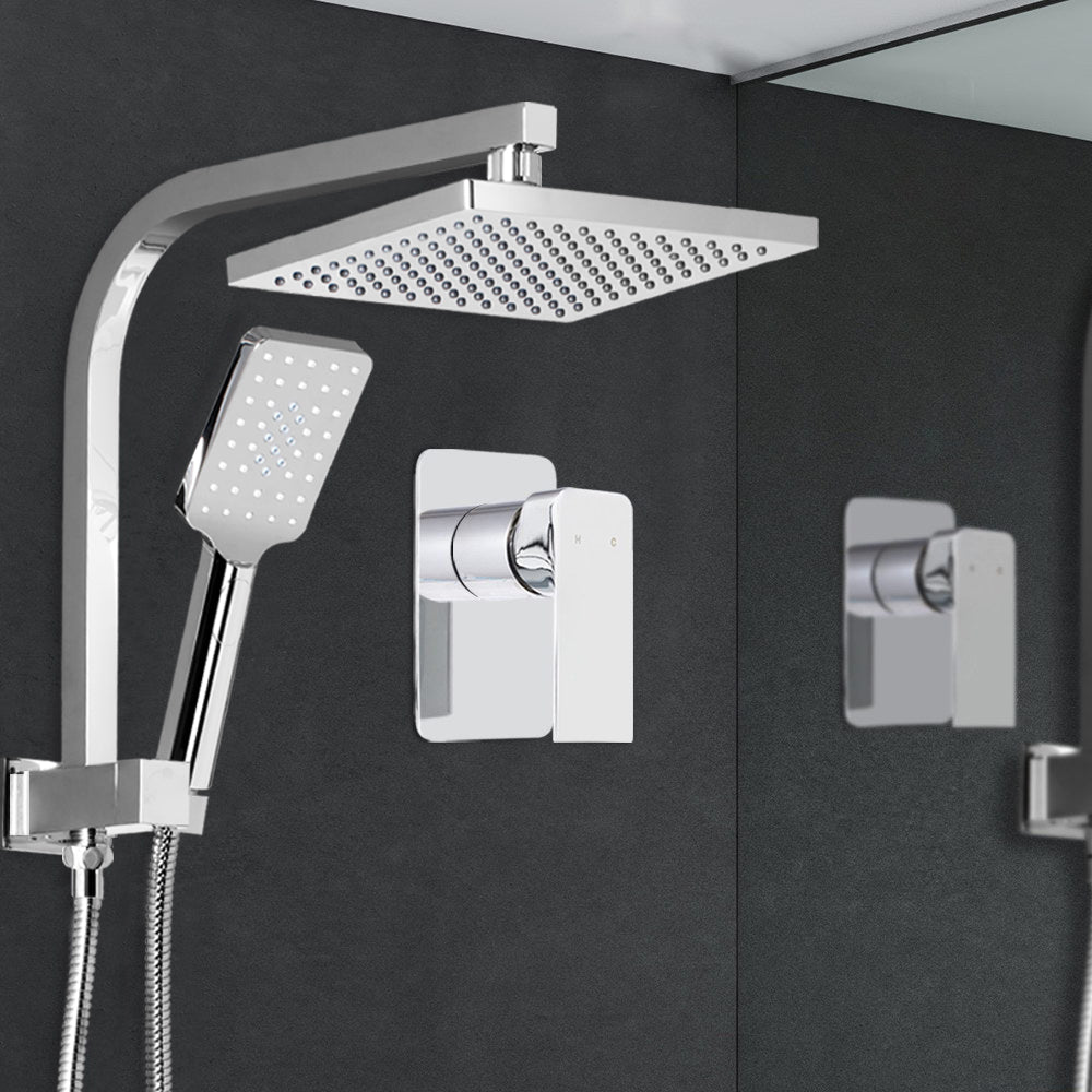 Cefito WELS 8'' Rain Shower Head Mixer Square Handheld High Pressure Wall Chrome Cefito