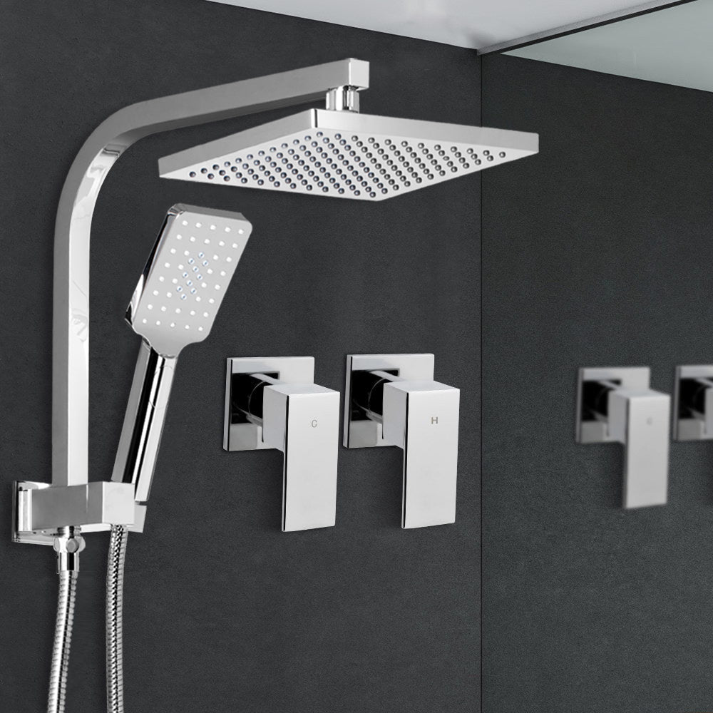 Cefito WELS 8'' Rain Shower Head Taps Square Handheld High Pressure Wall Chrome Cefito