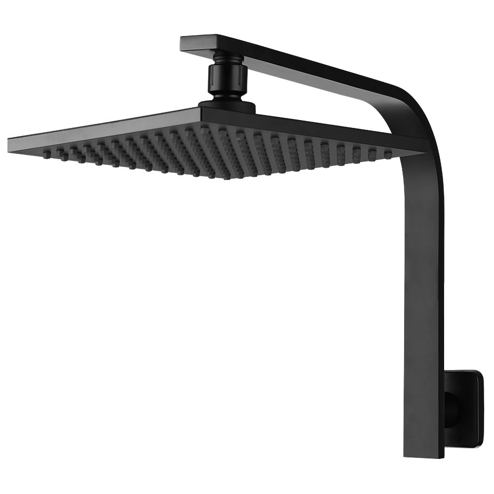 Cefito WElS 8'' Rain Shower Head Set Square High Pressure Wall Arm DIY Black freeshipping - Awezingly