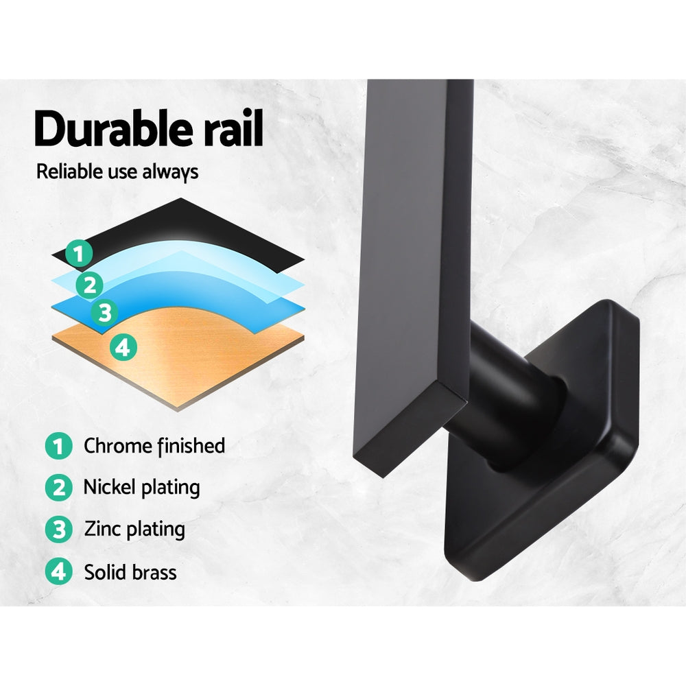 Cefito WElS 8'' Rain Shower Head Set Square High Pressure Wall Arm DIY Black freeshipping - Awezingly