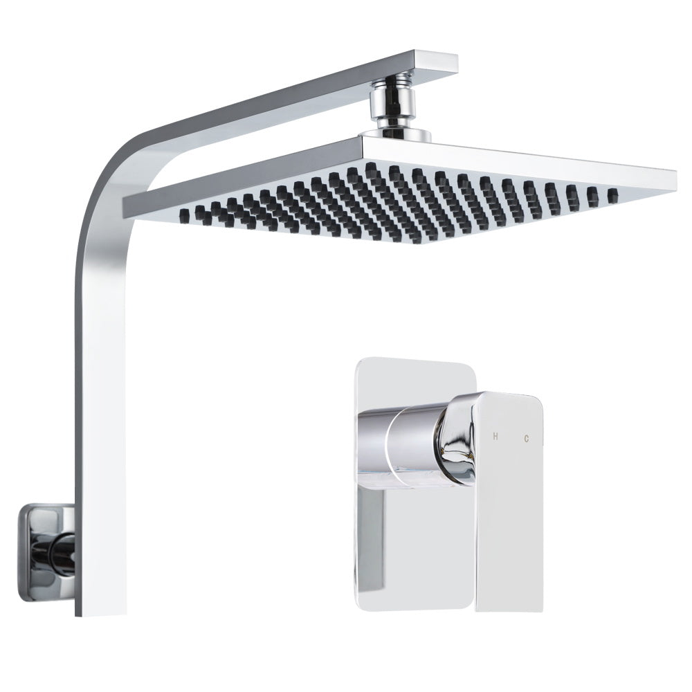 Cefito WElS 8'' Rain Shower Head Mixer Square High Pressure Wall Arm DIY Chrome freeshipping - Awezingly