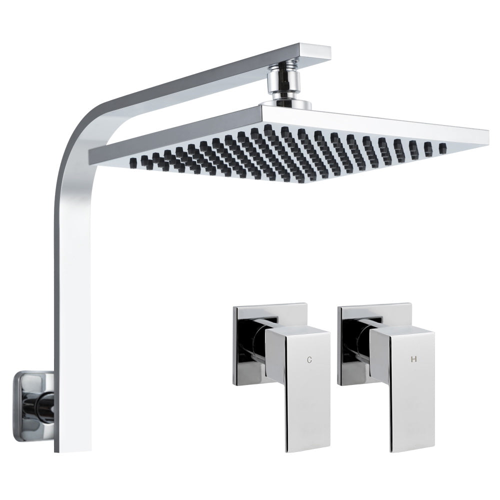 Cefito WElS 8'' Rain Shower Head Taps Square High Pressure Wall Arm DIY Chrome freeshipping - Awezingly